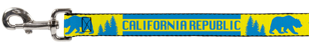 Dog Leash - CALIFORNIA REPUBLIC/Bear/Stars Silhouette Yellow/Blue Dog Leashes Buckle-Down