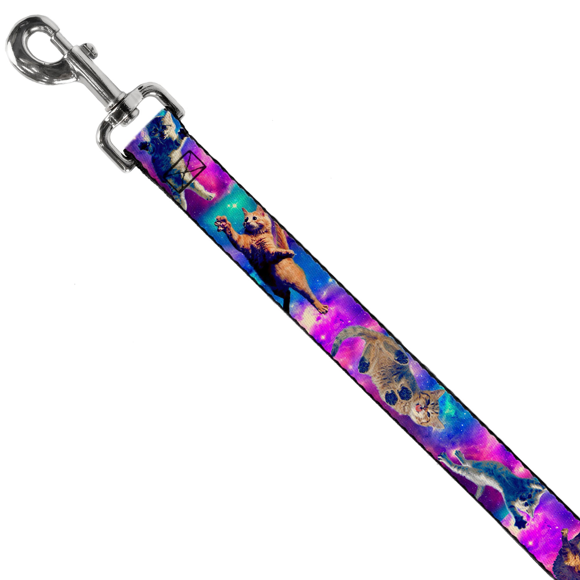 Dog Leash - Cats in Space Pinks/Blues Dog Leashes Buckle-Down