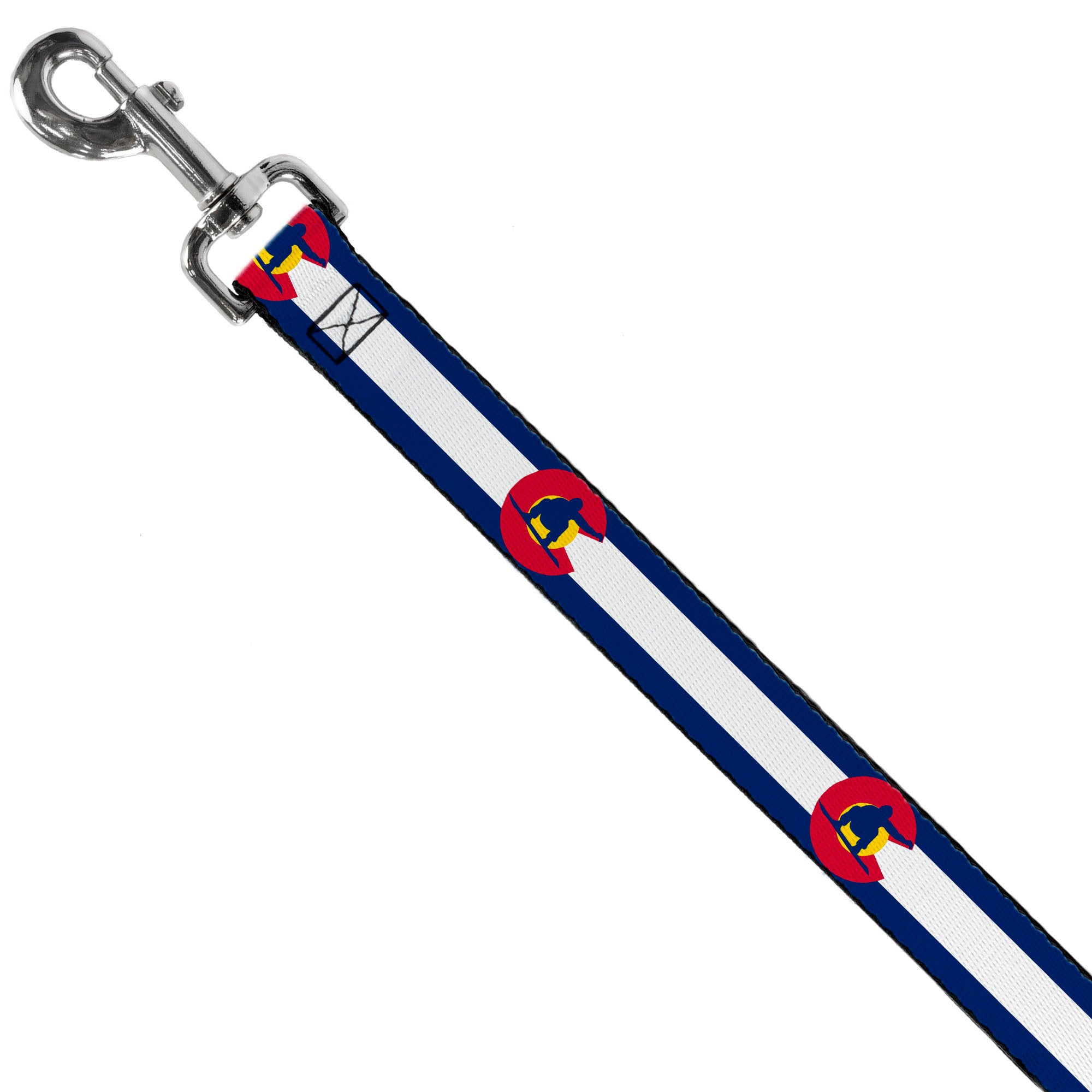 Dog Leash - Colorado Flag/Snowboarder Blue/White/Red/Yellow Dog Leashes Buckle-Down