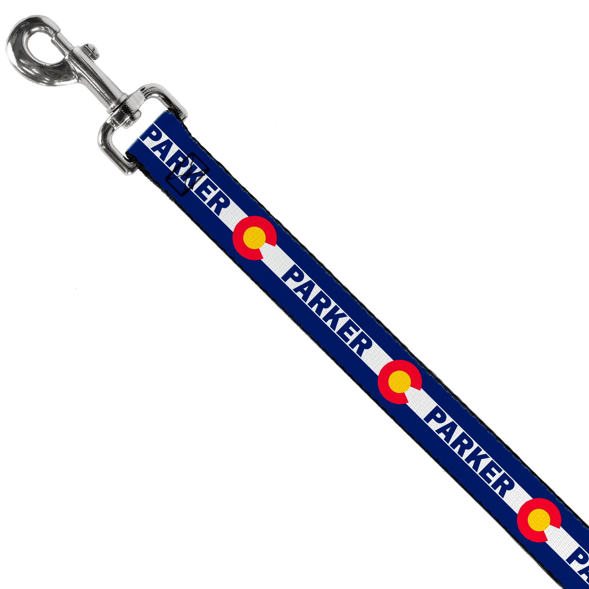 Dog Leash - Colorado PARKER Flag Blue/White/Red/Yellow Dog Leashes Buckle-Down