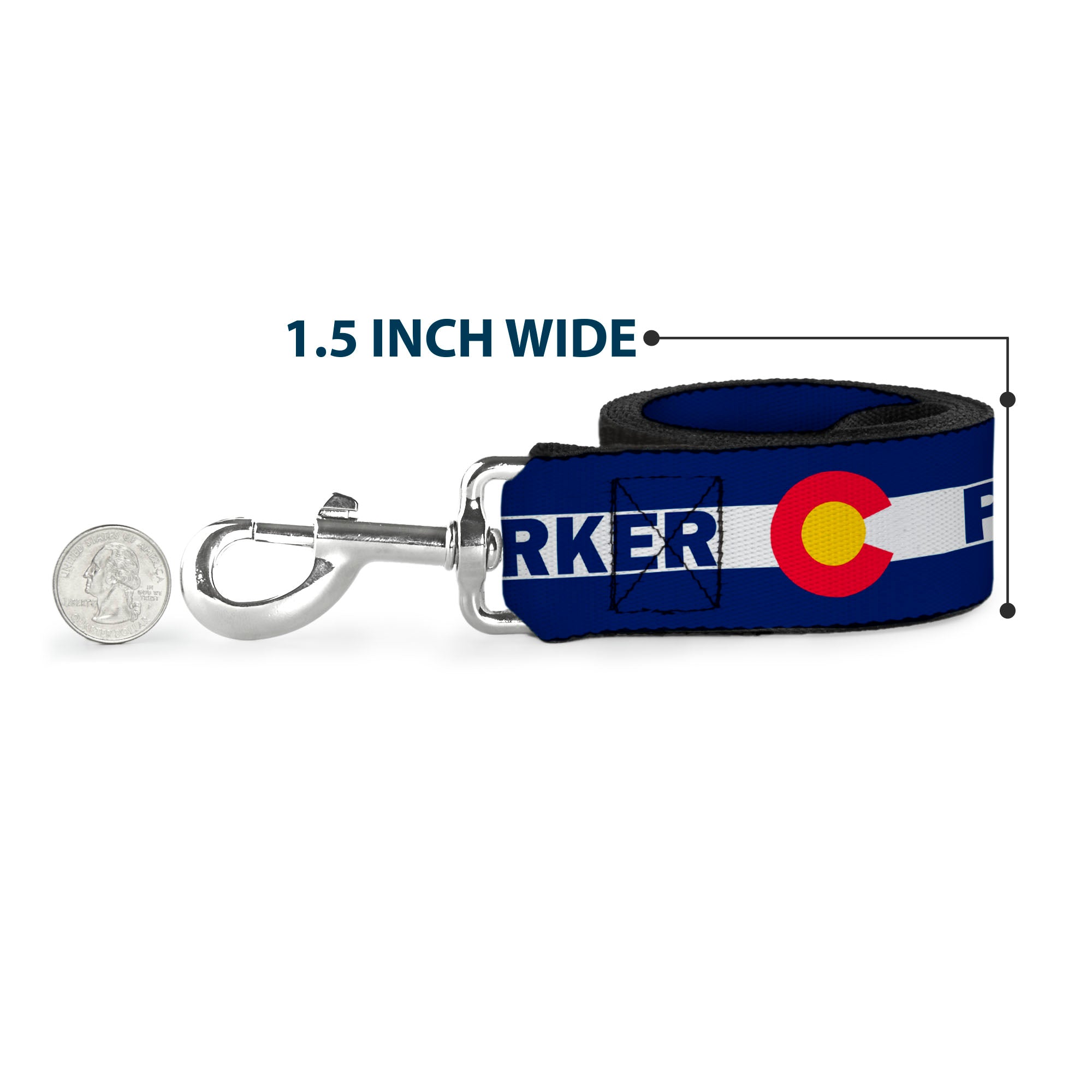 Dog Leash - Colorado PARKER Flag Blue/White/Red/Yellow Dog Leashes Buckle-Down