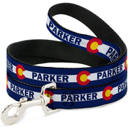 Dog Leash - Colorado PARKER Flag Blue/White/Red/Yellow Dog Leashes Buckle-Down