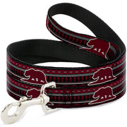 Dog Leash - Cali Bear/Aztec4 Black/Dark Reds/Cream Dog Leashes Buckle-Down