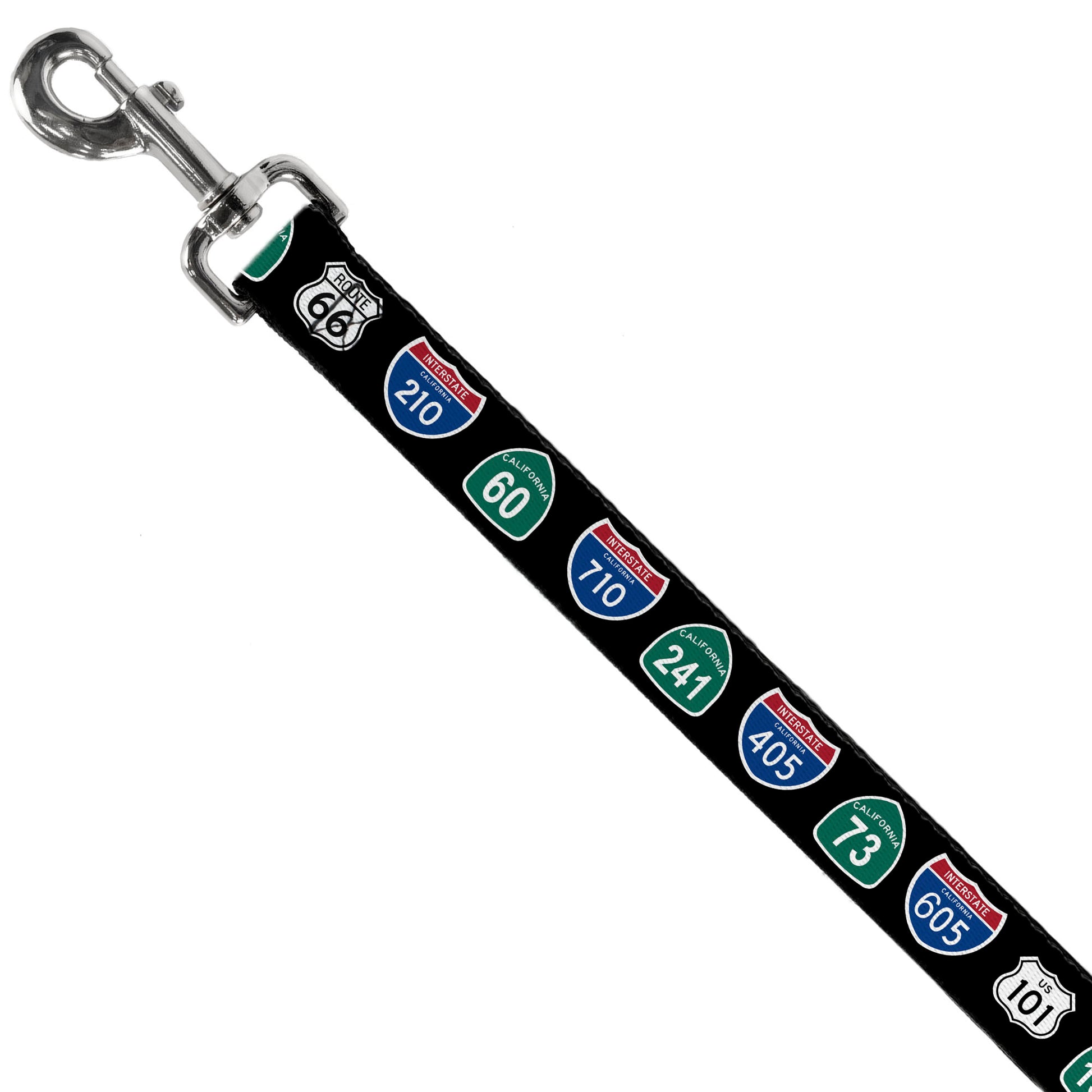 Dog Leash - California Highway Signs Black Dog Leashes Buckle-Down