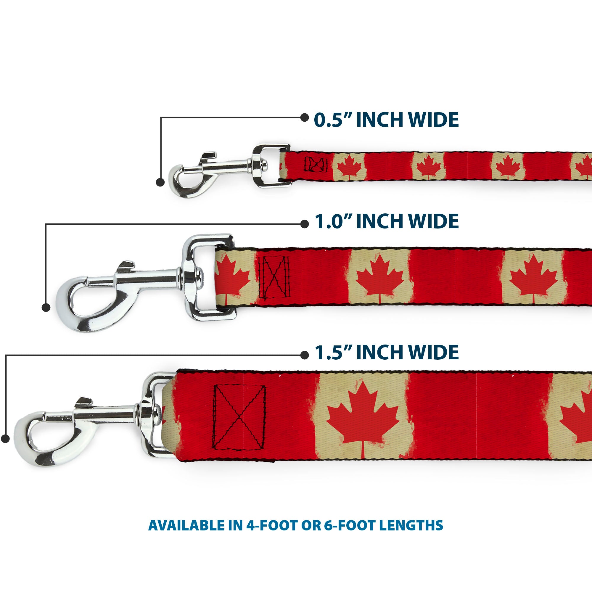 Dog Leash - Canada Flag Painted Dog Leashes Buckle-Down