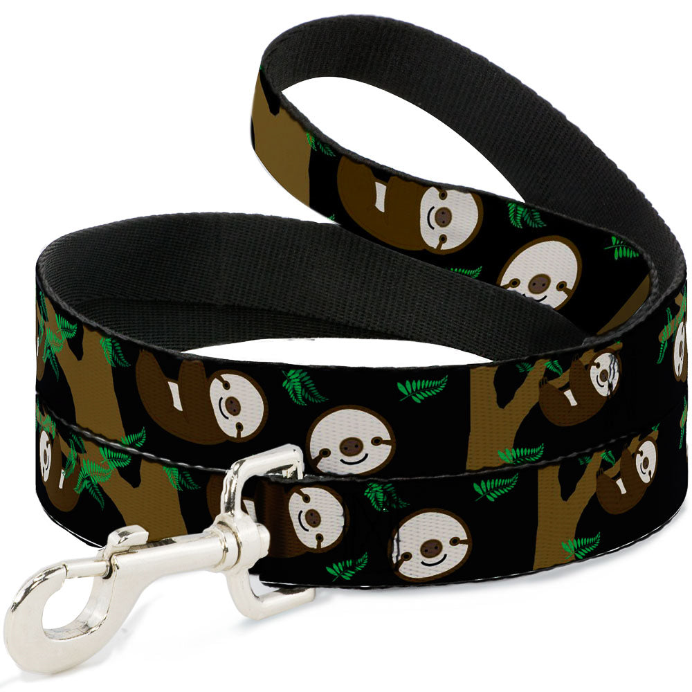 Dog Leash - Sloth Face/Hanging Black Dog Leashes Buckle-Down