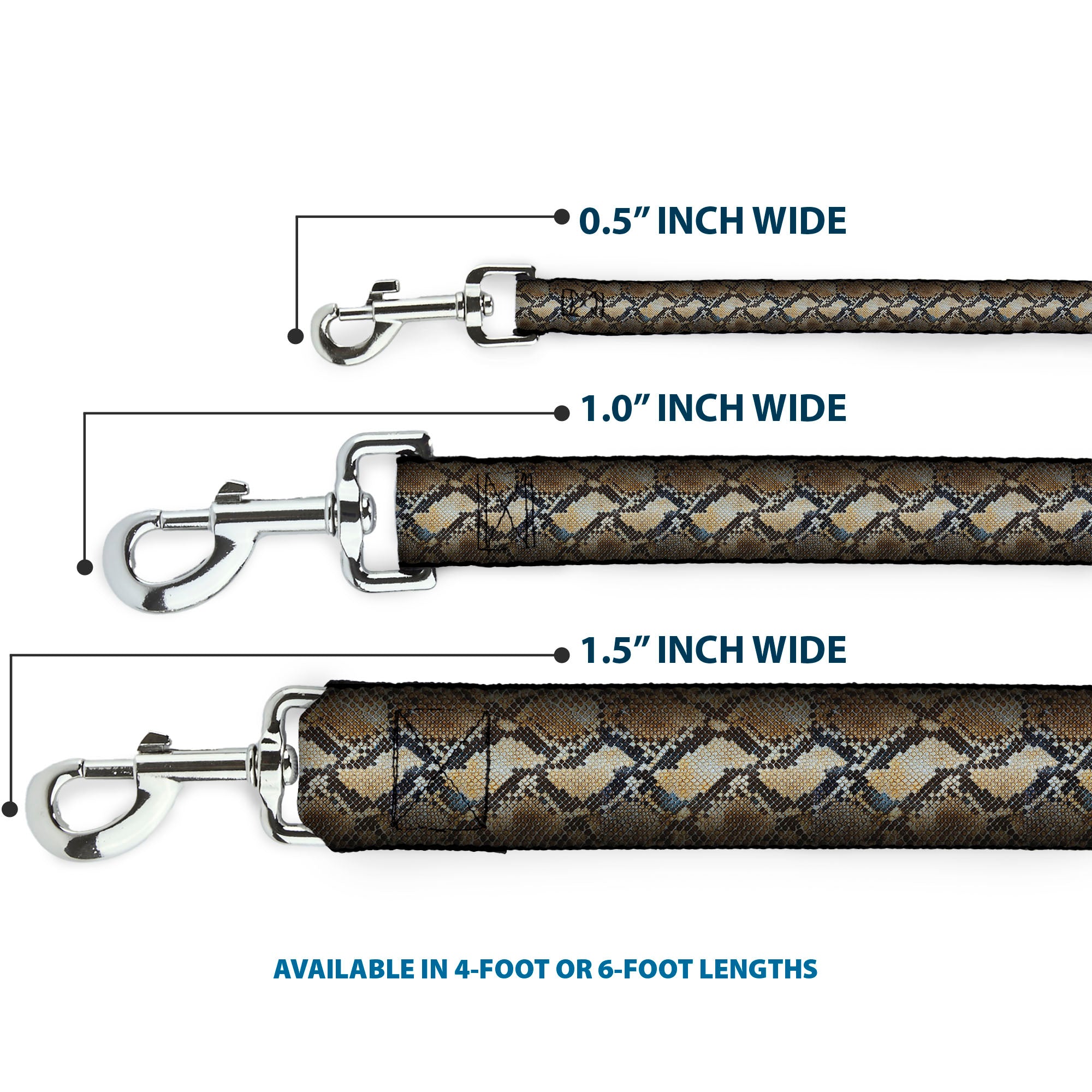 Dog Leash - Snake Skin 4 Dog Leashes Buckle-Down