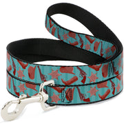 Dog Leash - Sheriff's Gear/Vertical Stripe Turquoise/Browns Dog Leashes Buckle-Down