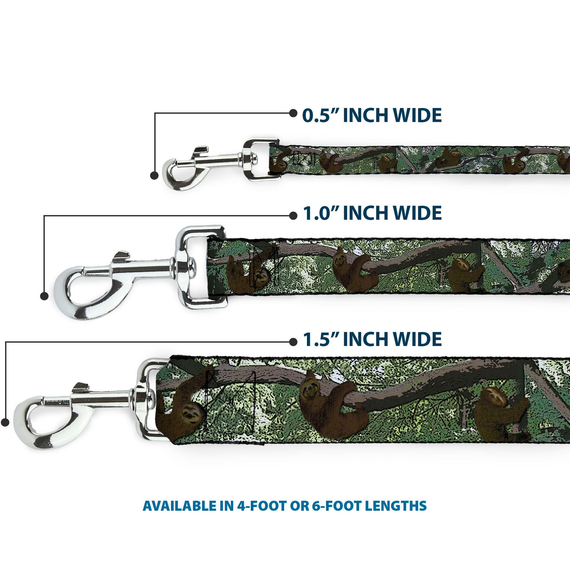 Dog Leash - Sloth Tree Hanging Posterized Dog Leashes Buckle-Down