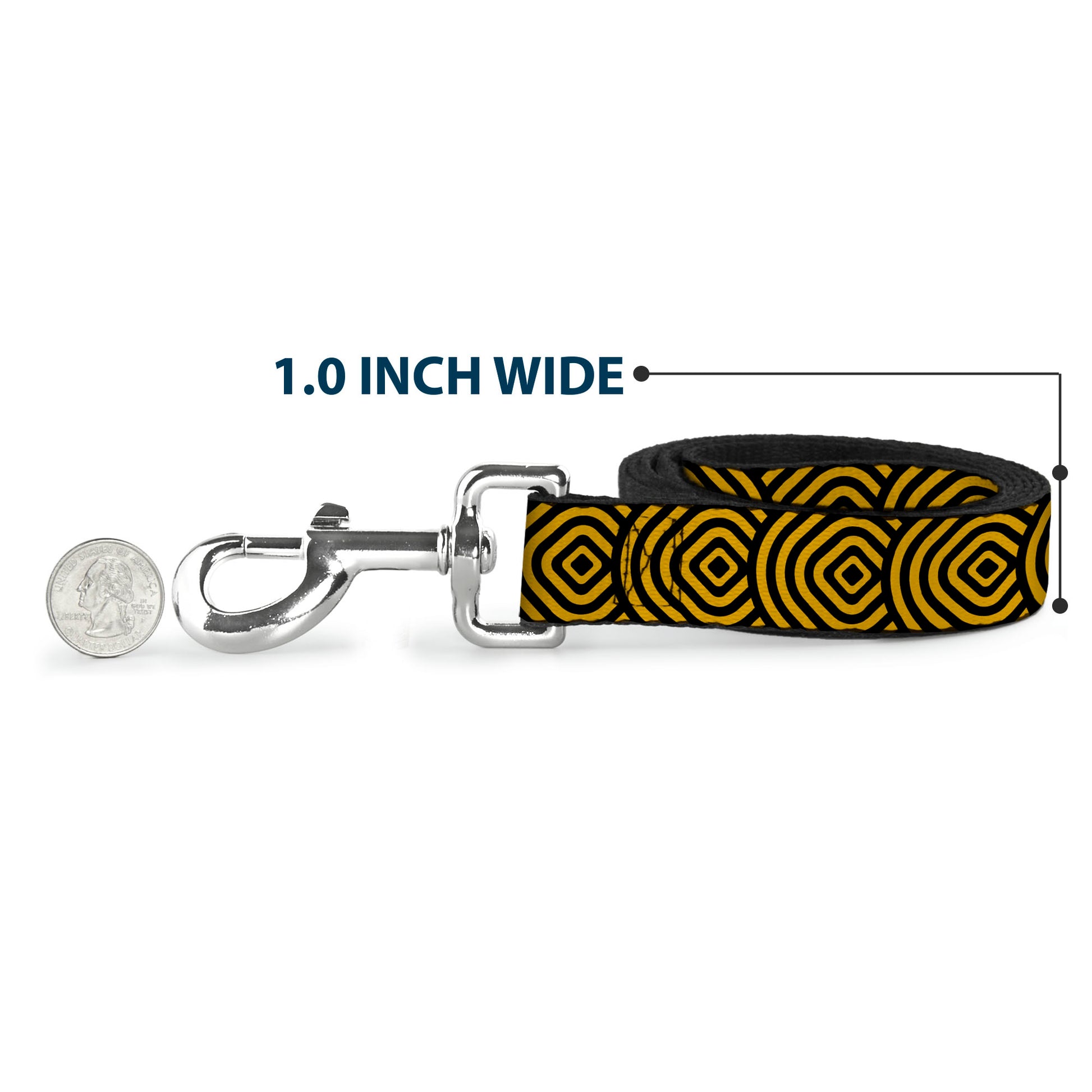 Dog Leash - Square Target Gold/Black Dog Leashes Buckle-Down
