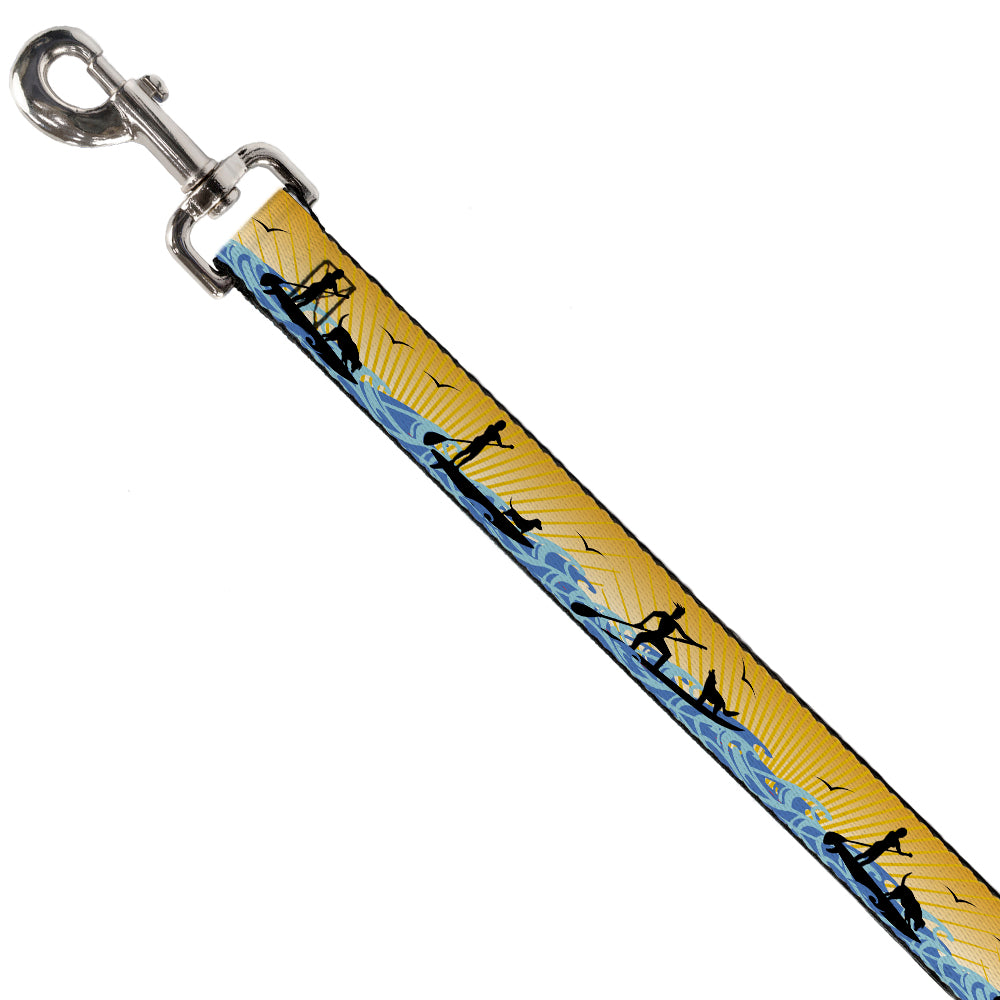 Dog Leash - SUP w/Dog Yellows/Blues/Black Dog Leashes Buckle-Down