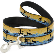 Dog Leash - SUP w/Dog Yellows/Blues/Black Dog Leashes Buckle-Down
