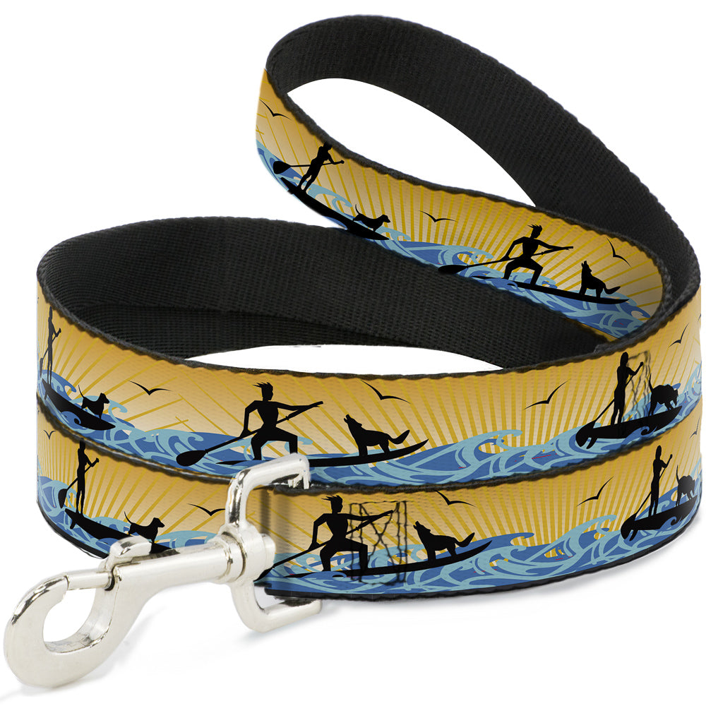 Dog Leash - SUP w/Dog Yellows/Blues/Black Dog Leashes Buckle-Down