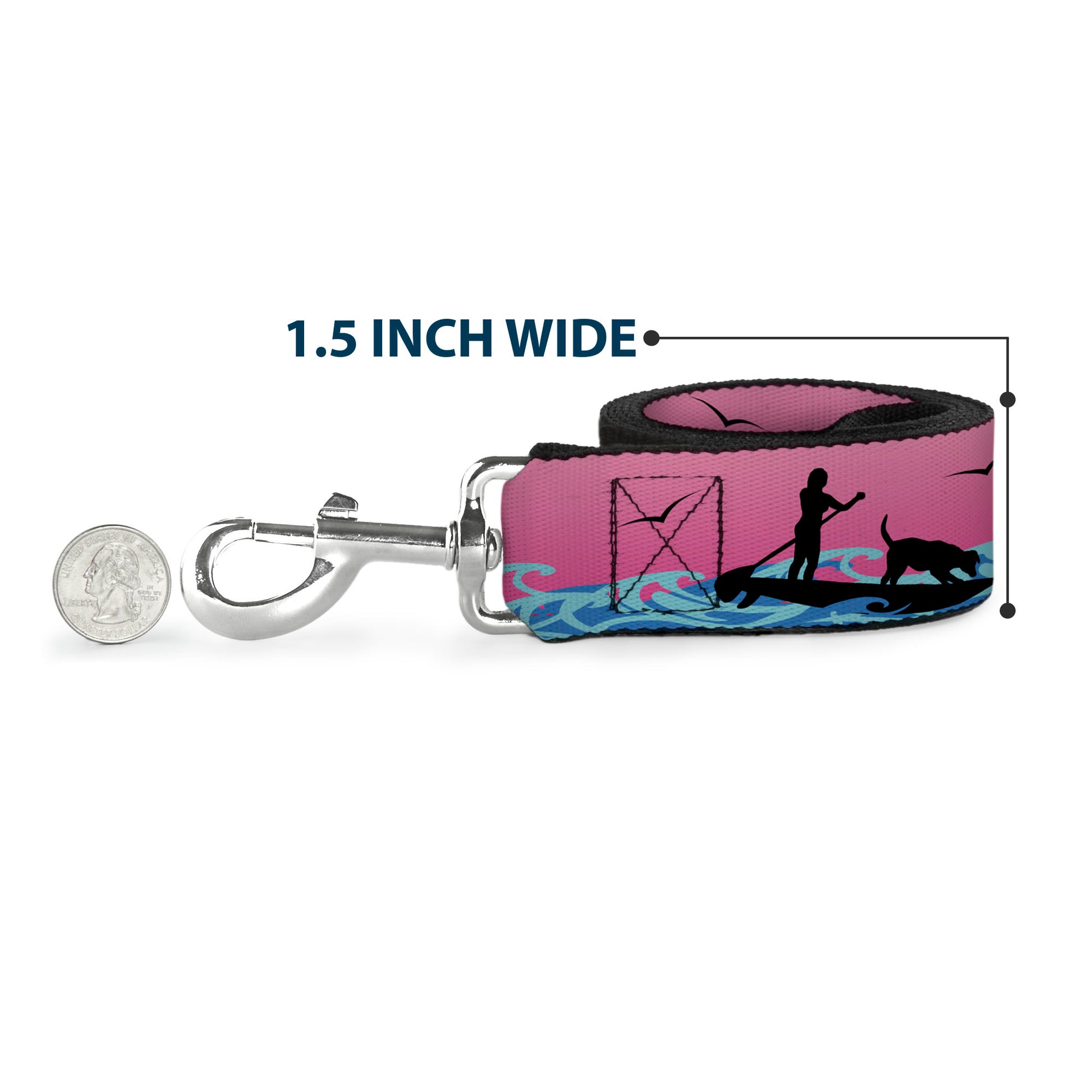 Dog Leash - SUP w/Dog Pink/Blues/Black Dog Leashes Buckle-Down