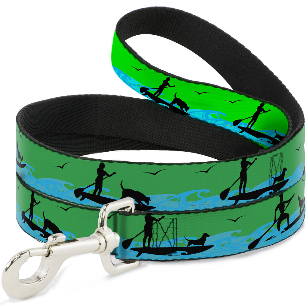 Dog Leash - SUP w/Dog Neon Green/Blues/Black Dog Leashes Buckle-Down