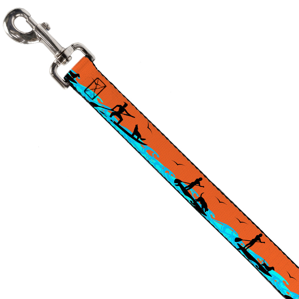 Dog Leash - SUP w/Dog Neon Orange/Blues/Black Dog Leashes Buckle-Down