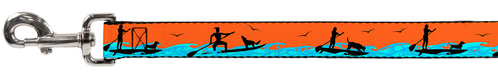Dog Leash - SUP w/Dog Neon Orange/Blues/Black Dog Leashes Buckle-Down