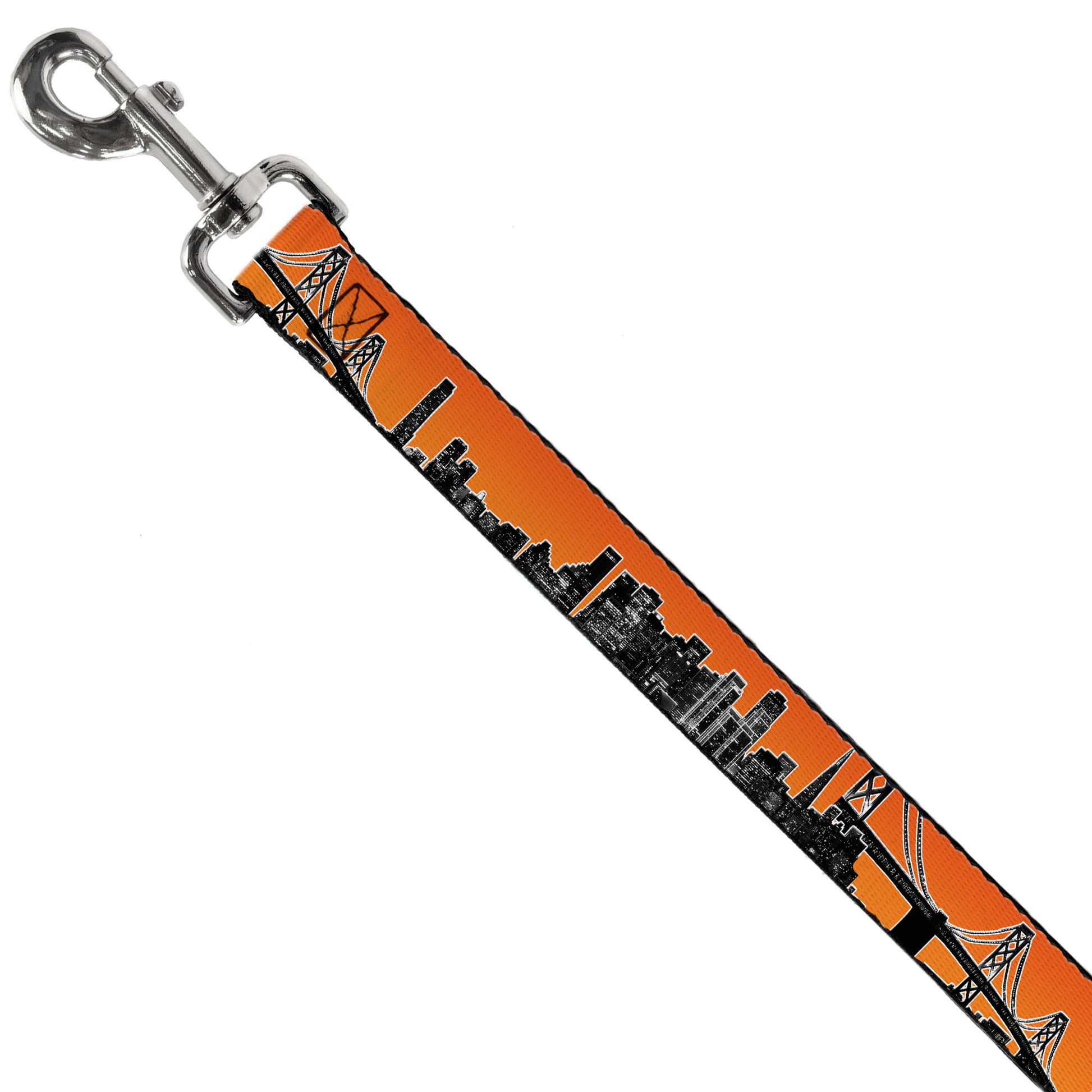 Dog Leash - San Francisco Vivid Skyline Orange Fade/Black Dog Leashes Buckle-Down