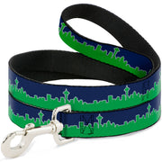 Dog Leash - Seattle Skyline Navy/Gray/Green Dog Leashes Buckle-Down