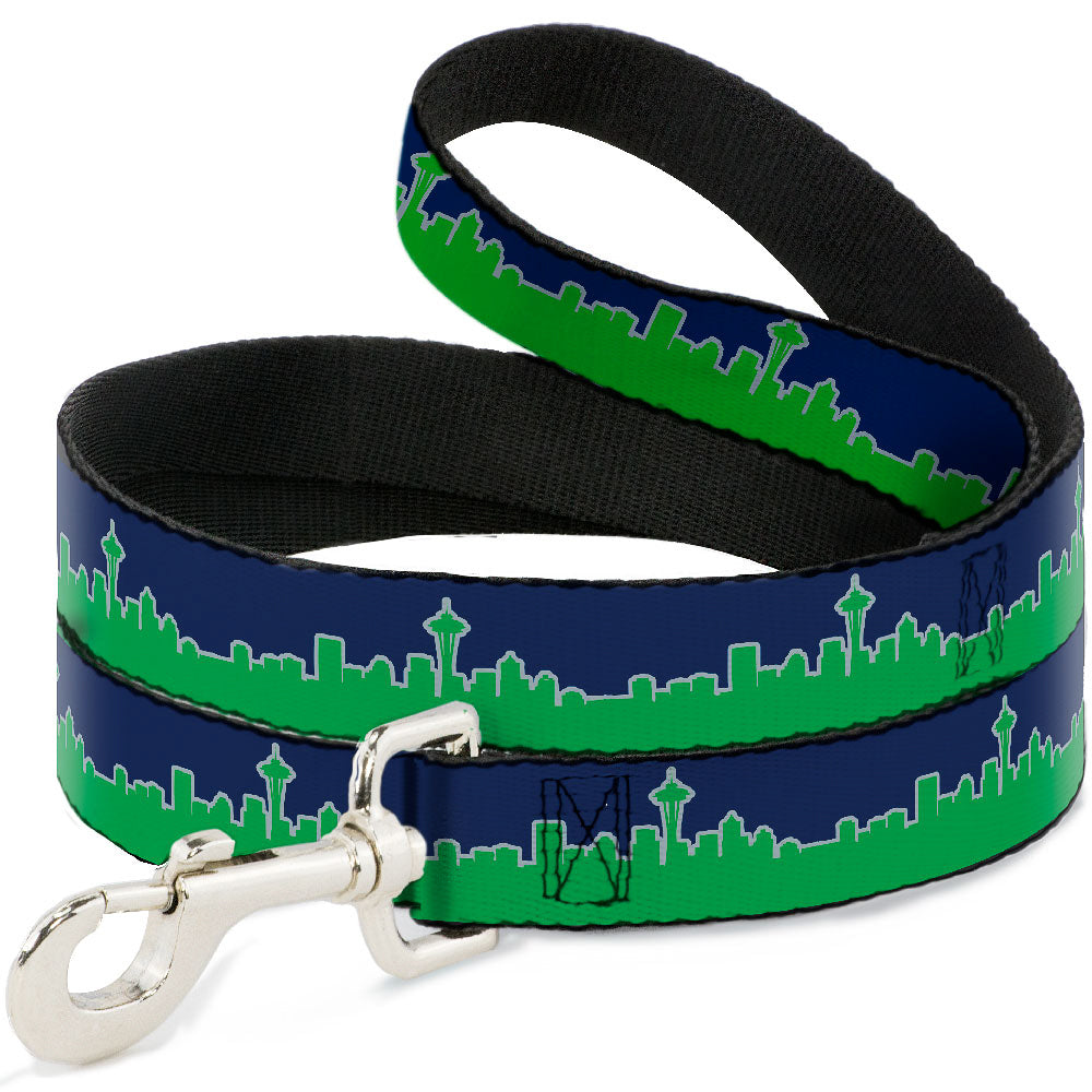 Dog Leash - Seattle Skyline Navy/Gray/Green Dog Leashes Buckle-Down