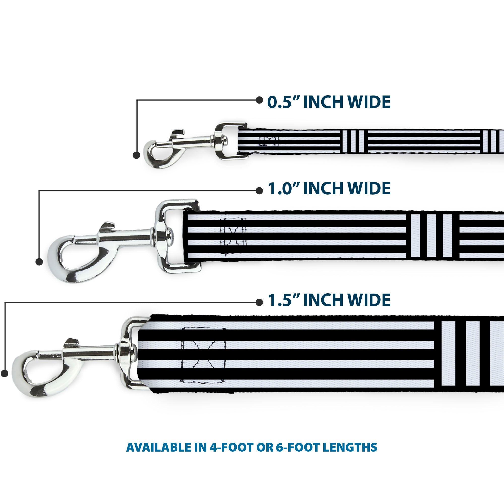 Dog Leash - Stripe Blocks Black/White Dog Leashes Buckle-Down