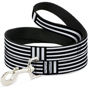 Dog Leash - Stripe Blocks Black/White Dog Leashes Buckle-Down
