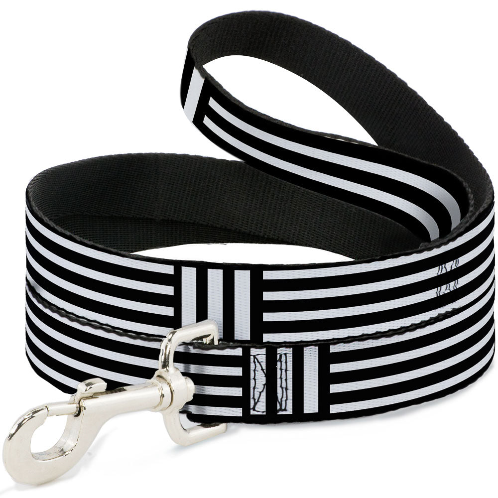 Dog Leash - Stripe Blocks Black/White Dog Leashes Buckle-Down