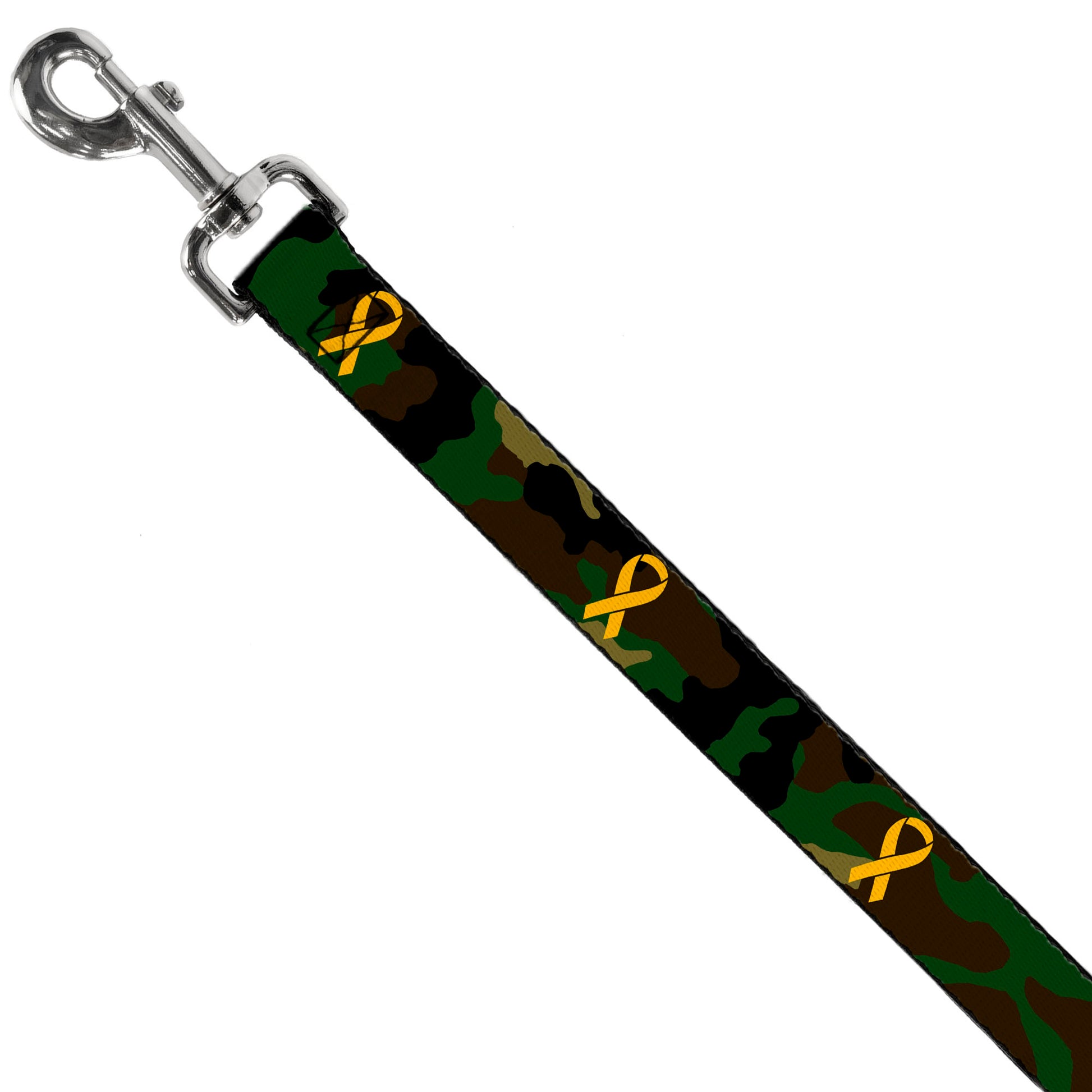 Dog Leash - Support Our Troops Camo Olive/Yellow Ribbon Dog Leashes Buckle-Down