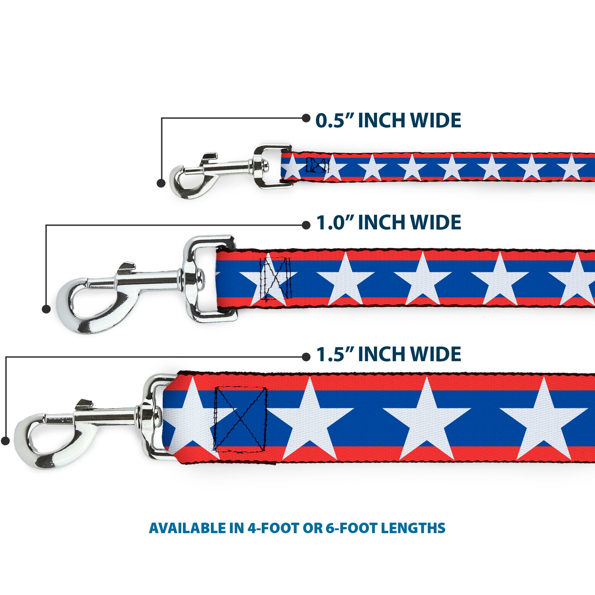 Dog Leash - Stars/Stripes Red/Blue/White Dog Leashes Buckle-Down