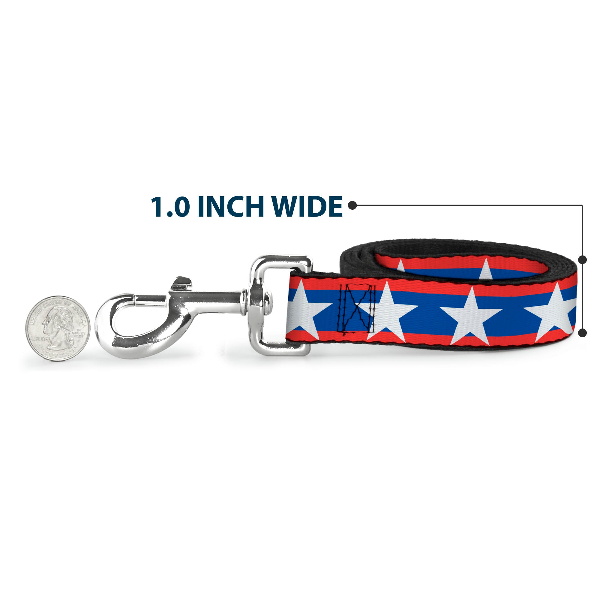 Dog Leash - Stars/Stripes Red/Blue/White Dog Leashes Buckle-Down