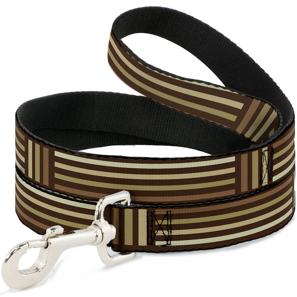 Dog Leash - Stripe Blocks Browns Dog Leashes Buckle-Down