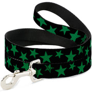 Dog Leash - Stars Scattered Black/Green Dog Leashes Buckle-Down