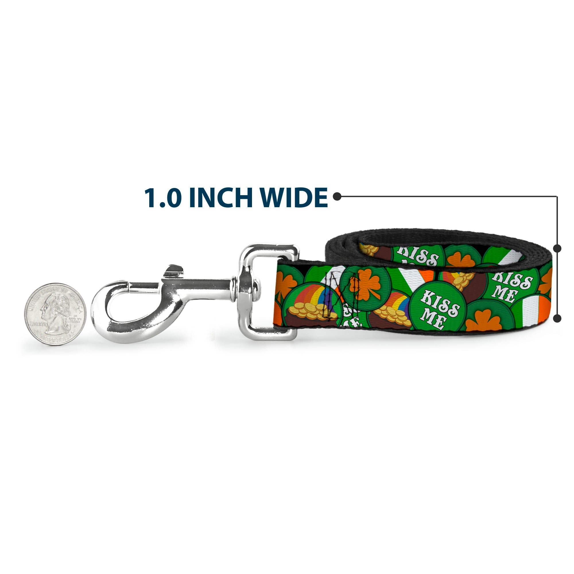 Dog Leash - St. Pat's 4-Buttons Stacked Dog Leashes Buckle-Down