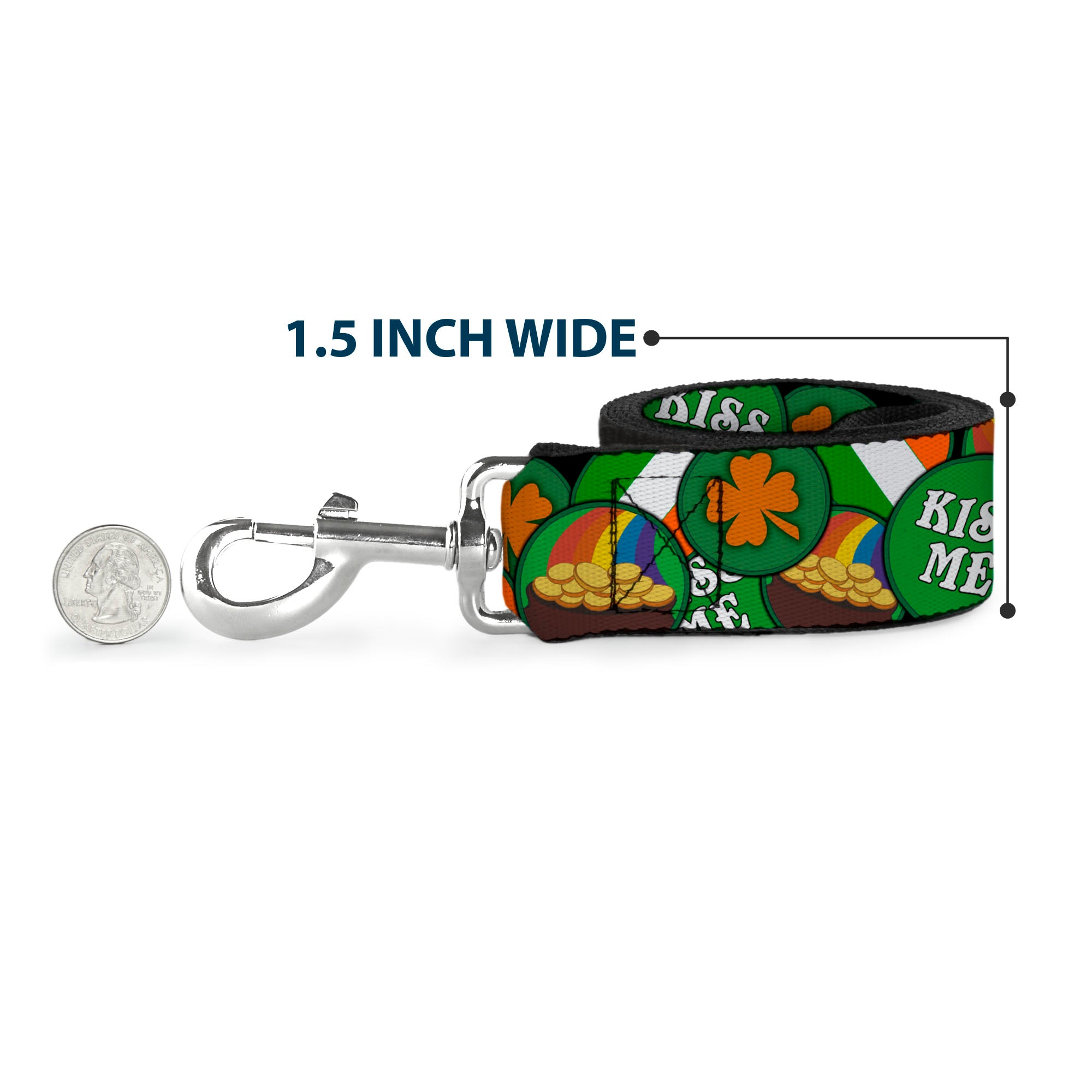 Dog Leash - St. Pat's 4-Buttons Stacked Dog Leashes Buckle-Down