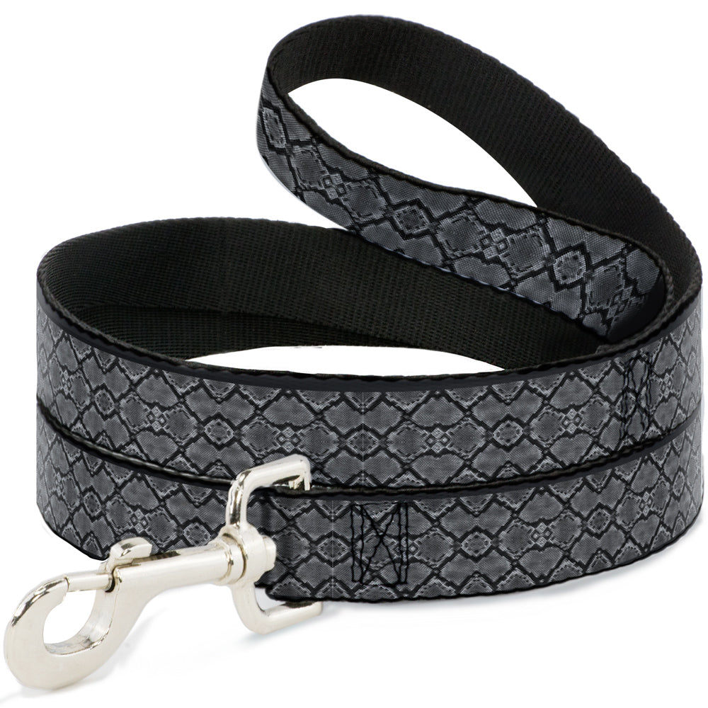 Dog Leash - Snake Skin 3 Charcoal/Black Dog Leashes Buckle-Down