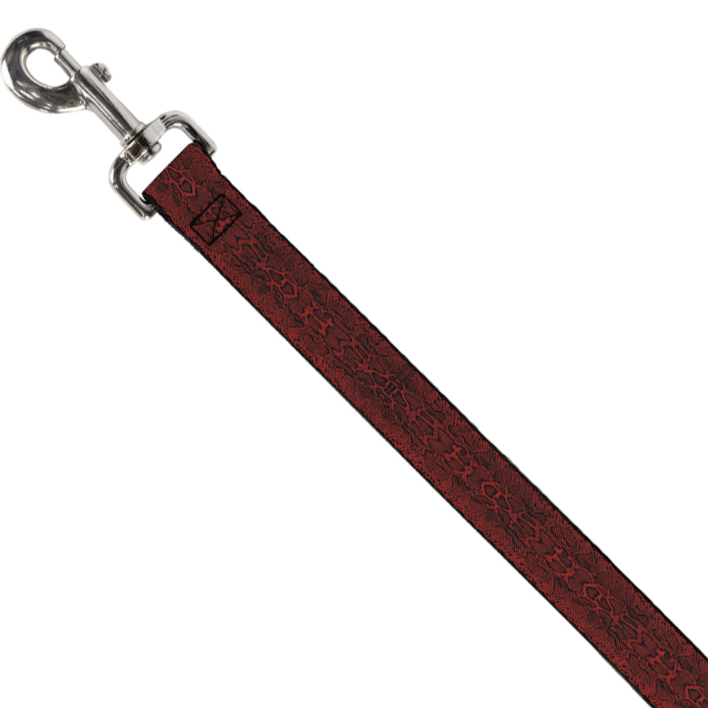 Dog Leash - Snake Skin 3 Red/Black Dog Leashes Buckle-Down