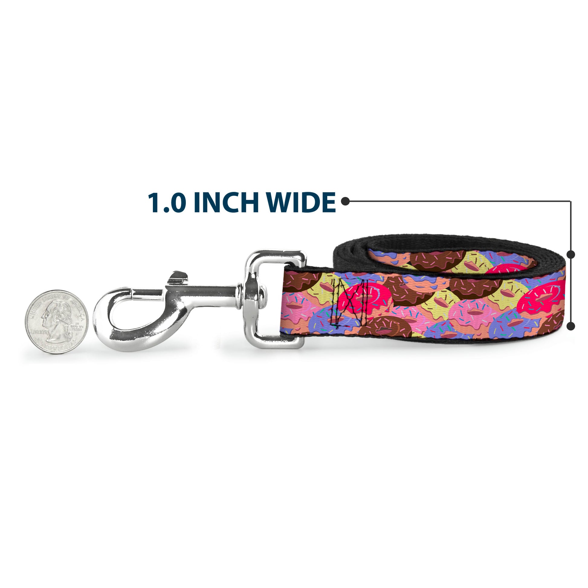 Dog Leash - Sprinkle Donuts Stacked Multi Color Dog Leashes Buckle-Down