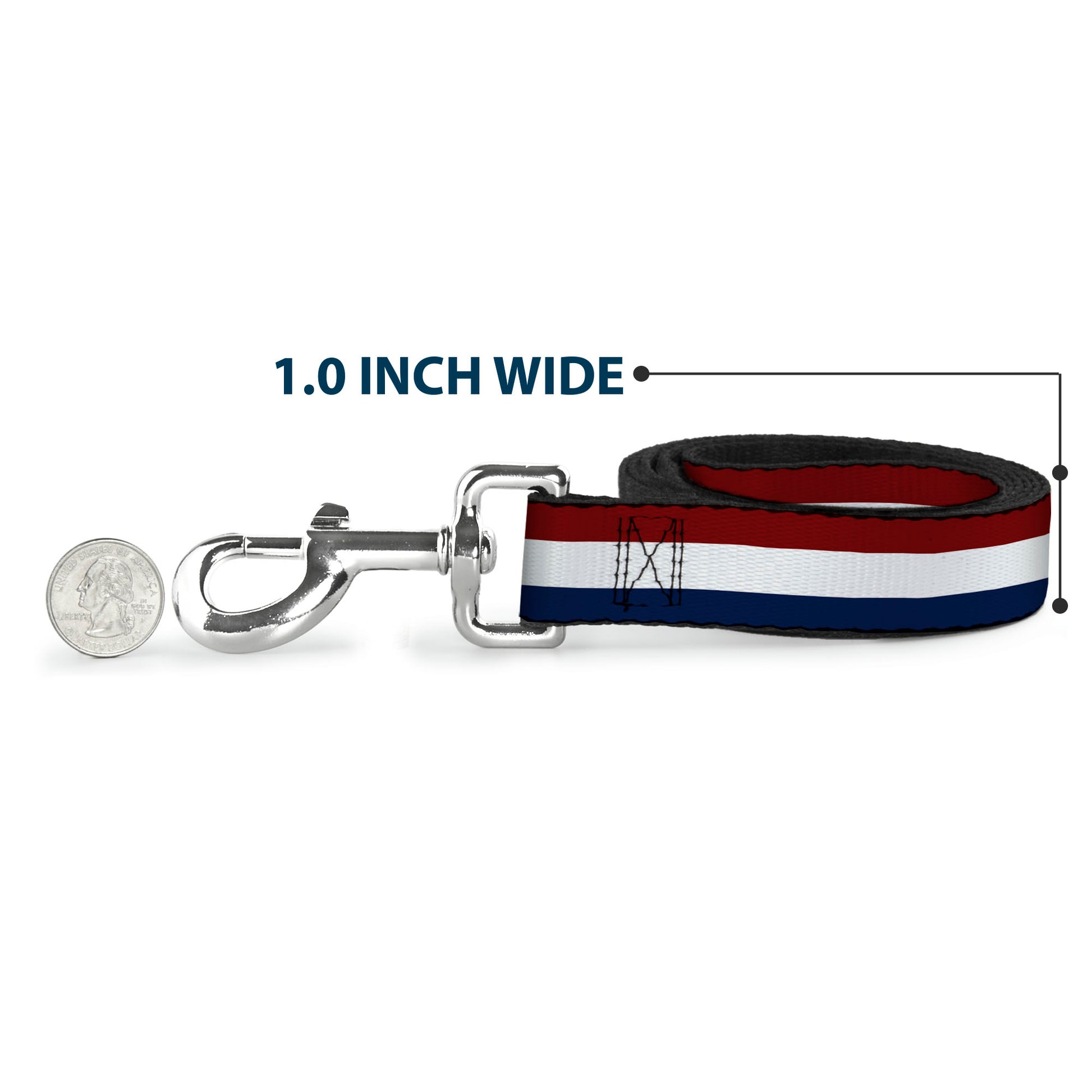 Dog Leash - Stripes Red/White/Blue Dog Leashes Buckle-Down