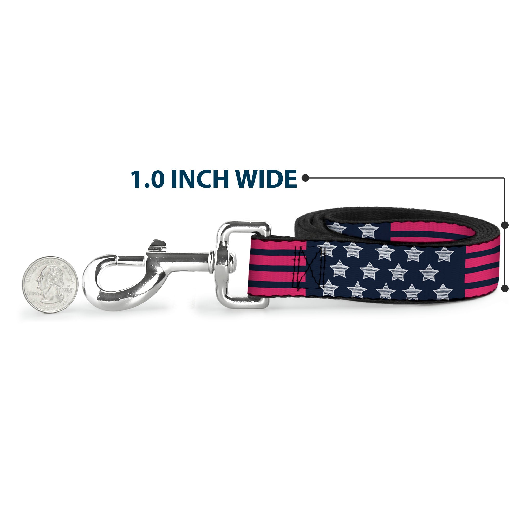 Dog Leash - Stars & Stripes2 Blue/White/Pink Dog Leashes Buckle-Down