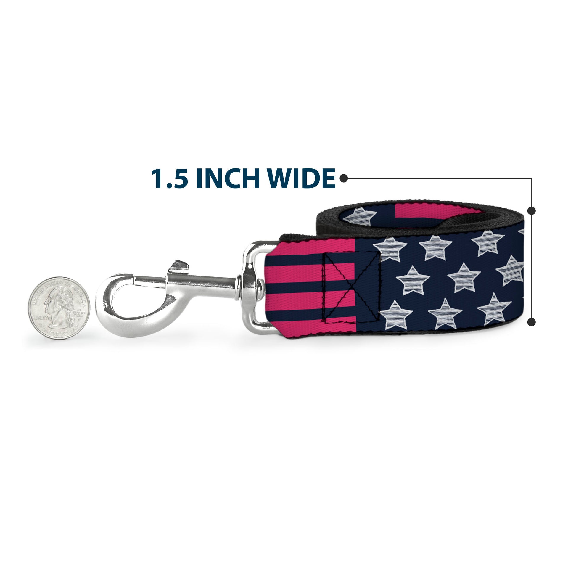 Dog Leash - Stars & Stripes2 Blue/White/Pink Dog Leashes Buckle-Down