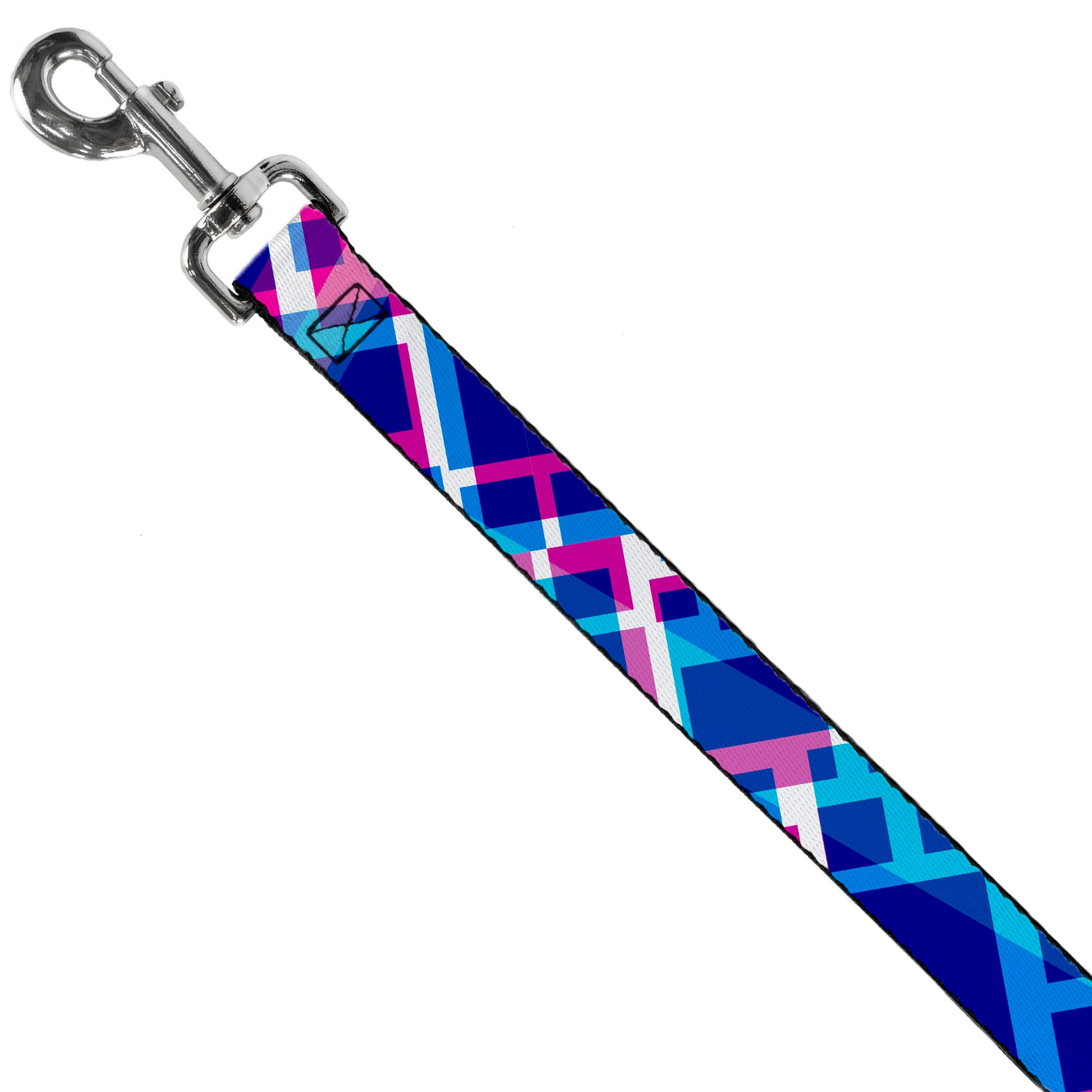 Dog Leash - Squares Stacked Blues/Pinks/Purples Dog Leashes Buckle-Down