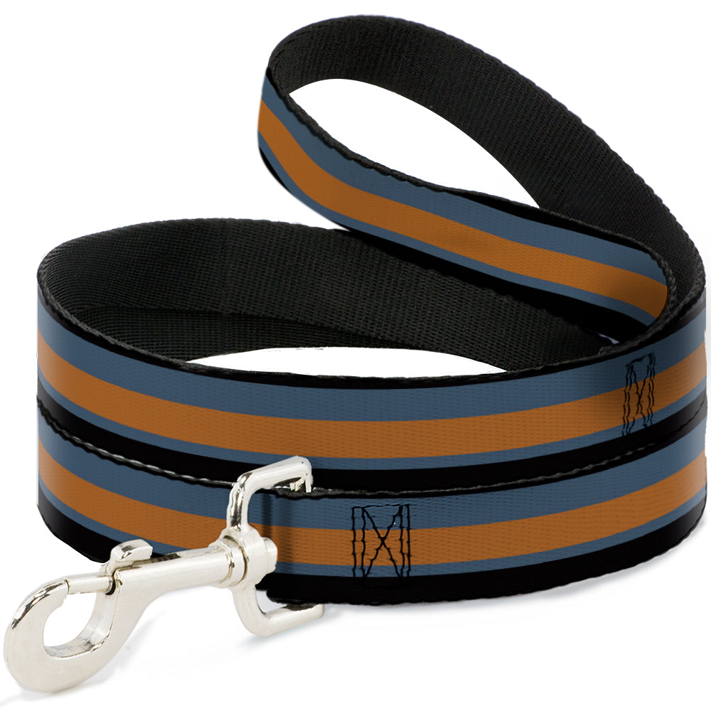 Dog Leash - Stripes Black/Steel Blue/Orange Dog Leashes Buckle-Down