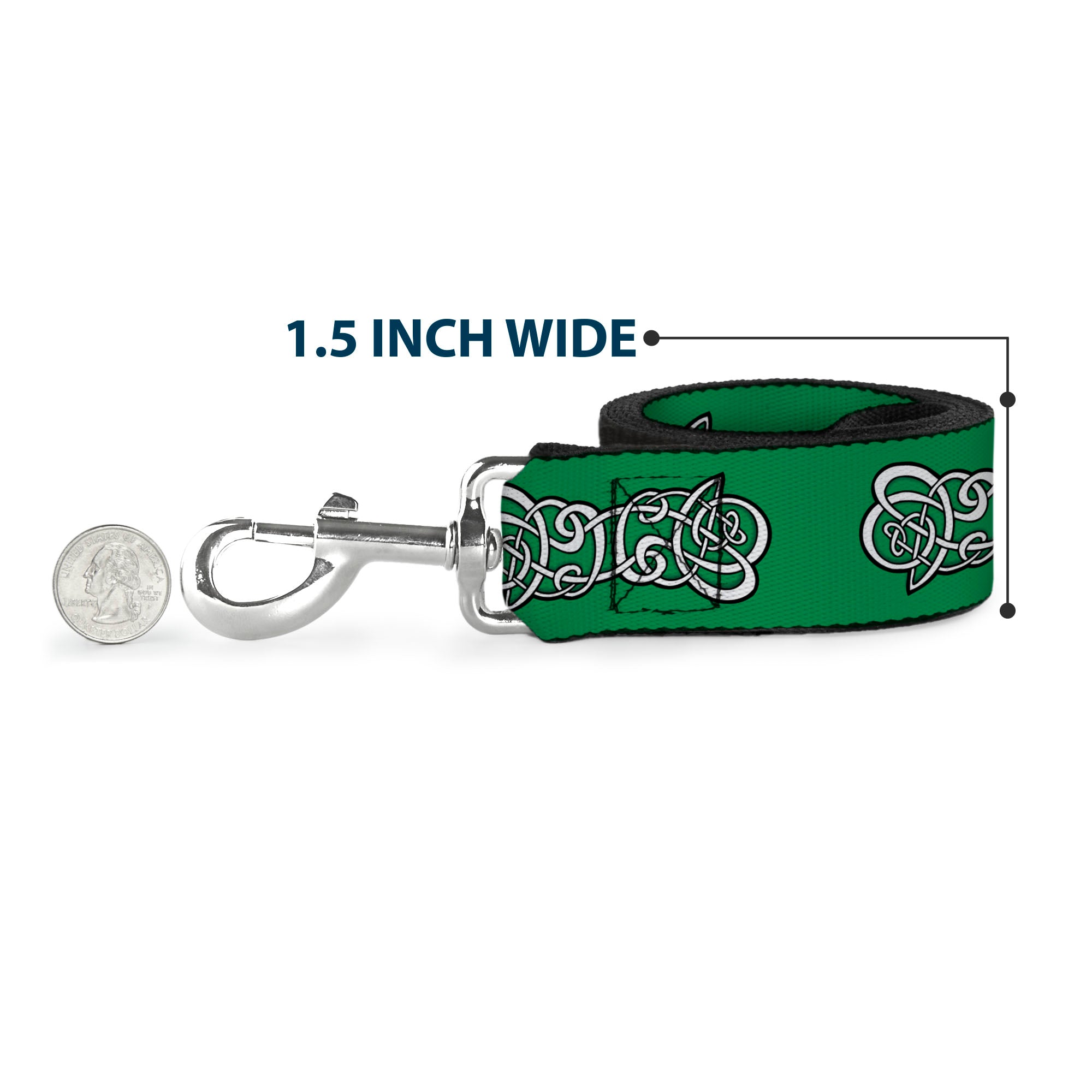 Dog Leash - Celtic Knot2 Greens/Black/White Dog Leashes Buckle-Down