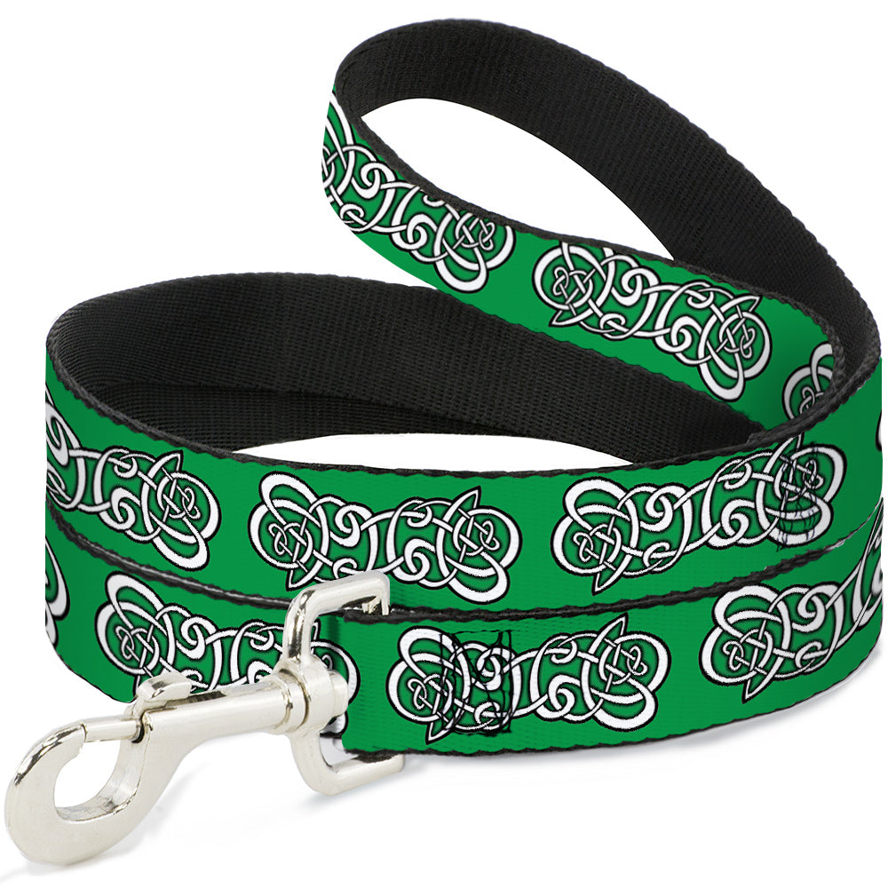 Dog Leash - Celtic Knot2 Greens/Black/White Dog Leashes Buckle-Down