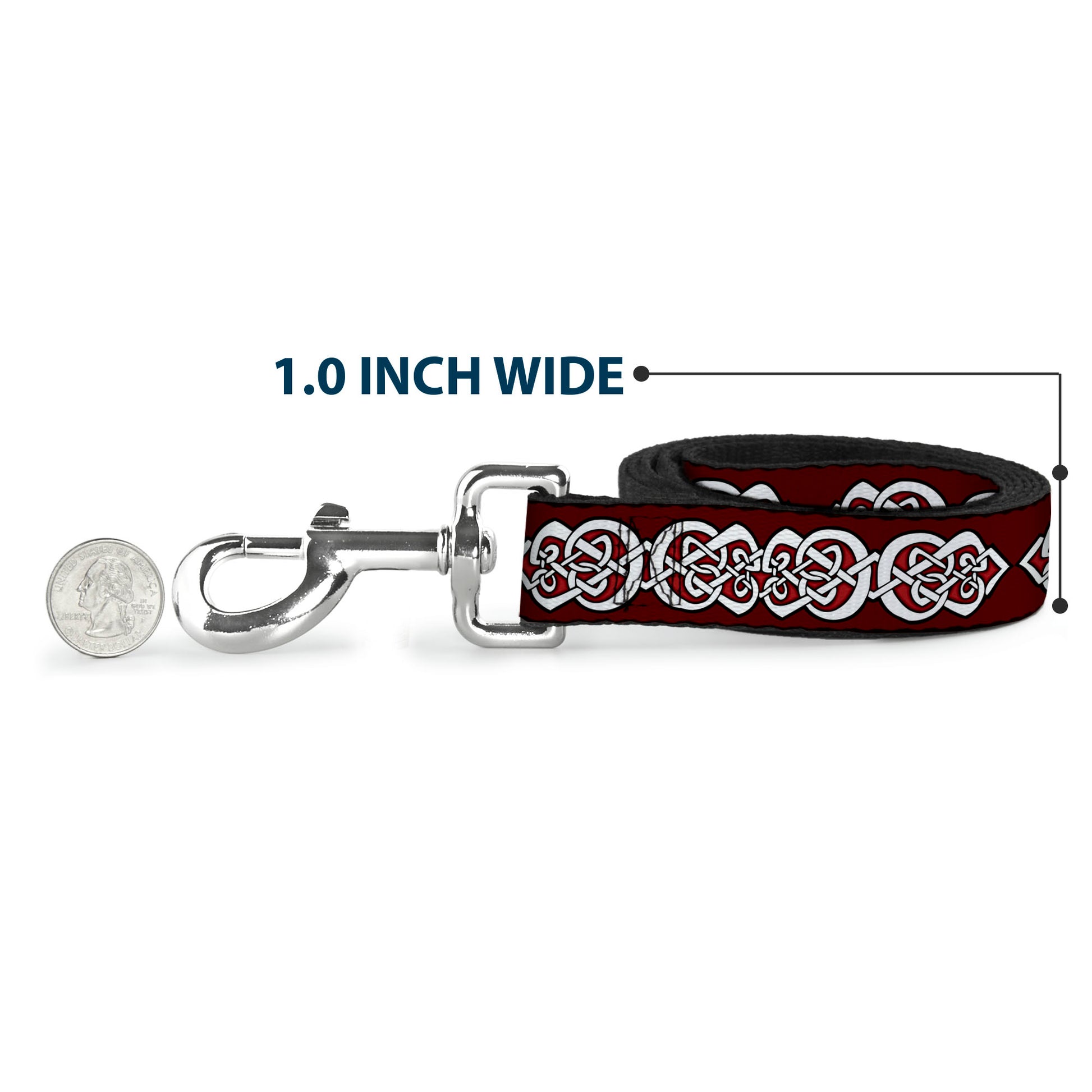 Dog Leash - Celtic Knot5 Reds/Black/White Dog Leashes Buckle-Down