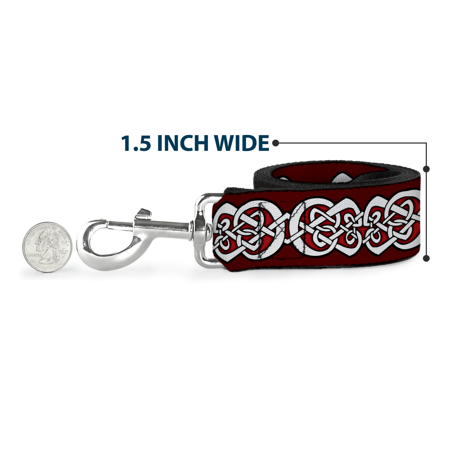 Dog Leash - Celtic Knot5 Reds/Black/White Dog Leashes Buckle-Down