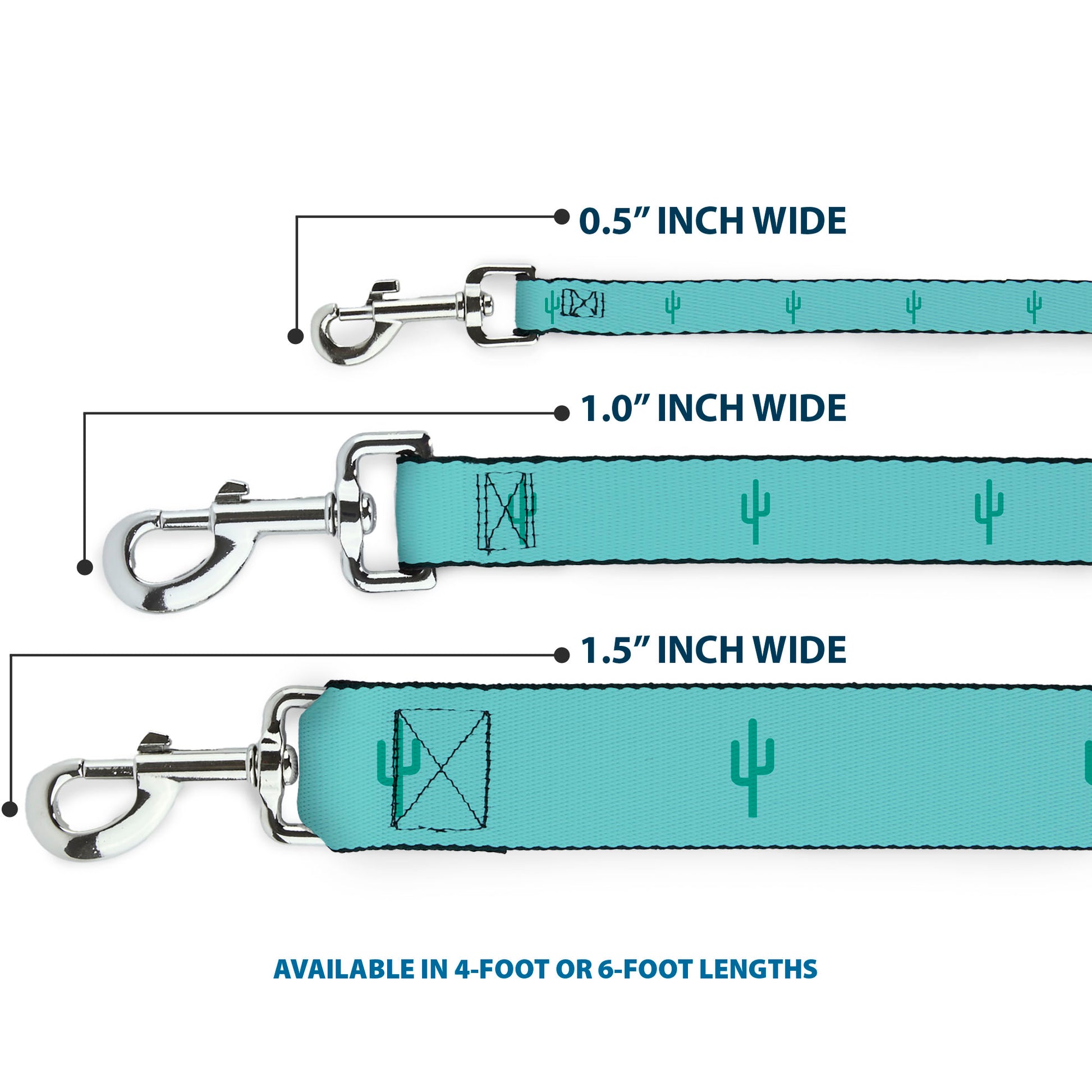 Dog Leash - Cacti1 Aqua Blues Dog Leashes Buckle-Down