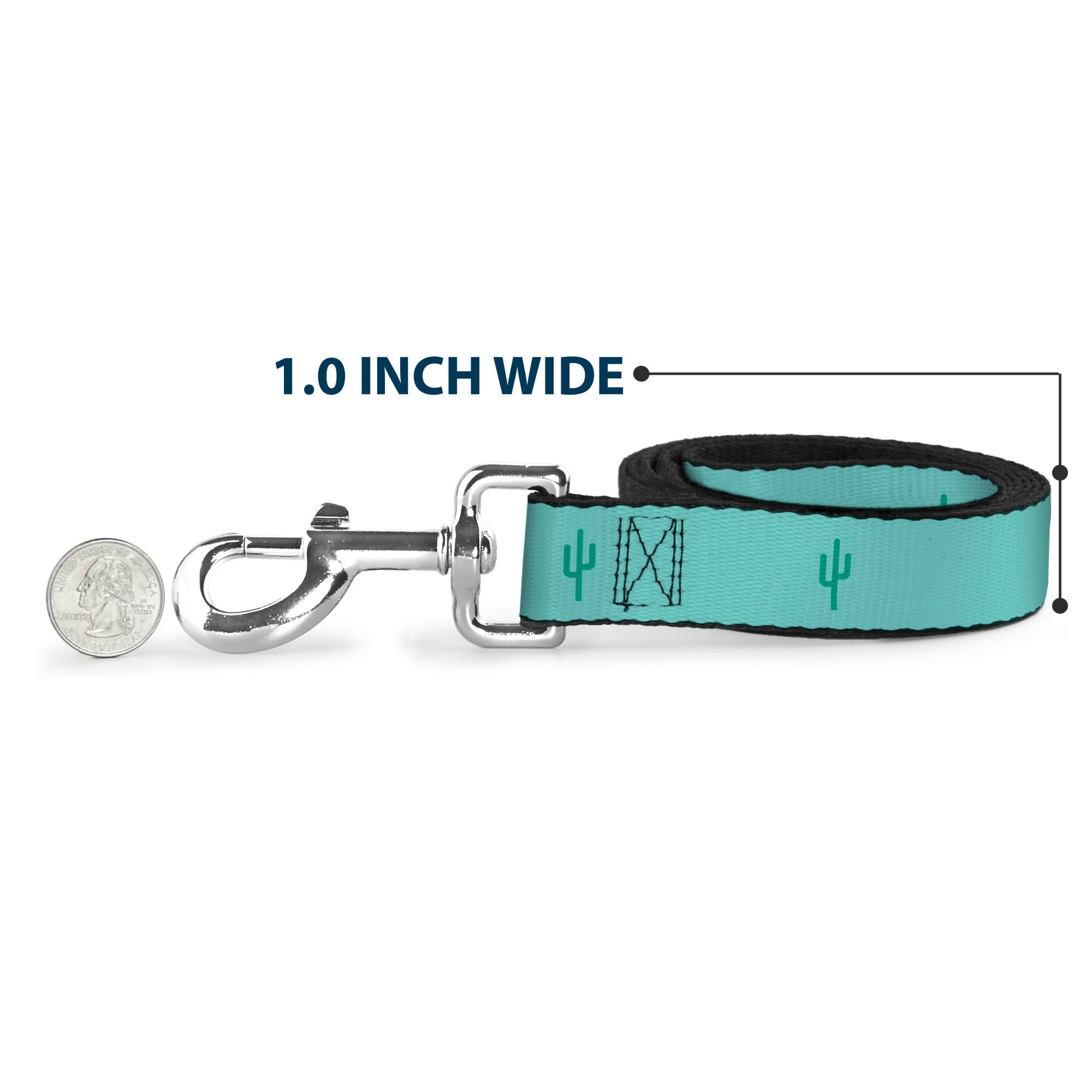Dog Leash - Cacti1 Aqua Blues Dog Leashes Buckle-Down