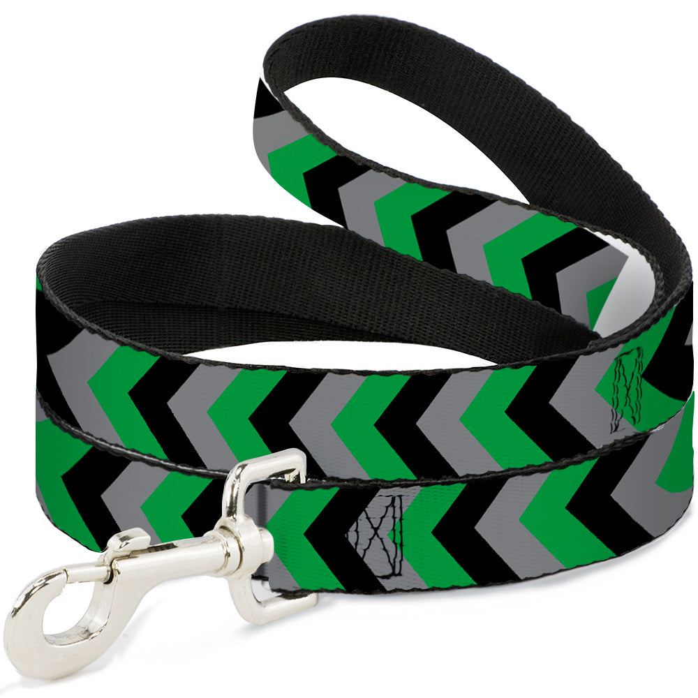 Dog Leash - Chevron Green/Black/Gray Dog Leashes Buckle-Down