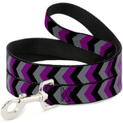 Dog Leash - Chevron Purple/Black/Gray Dog Leashes Buckle-Down